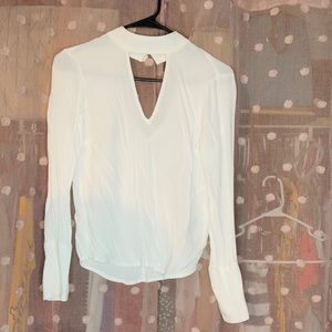 H&M white long sleeve blouse size M
